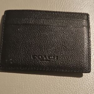 Coach Textured Black Leather Card Holder
